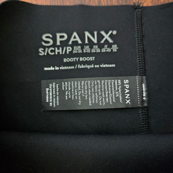 SPANX Booty Boost Core Luxe Front Slit Leggings - Black - Small - Picture 11 of 11